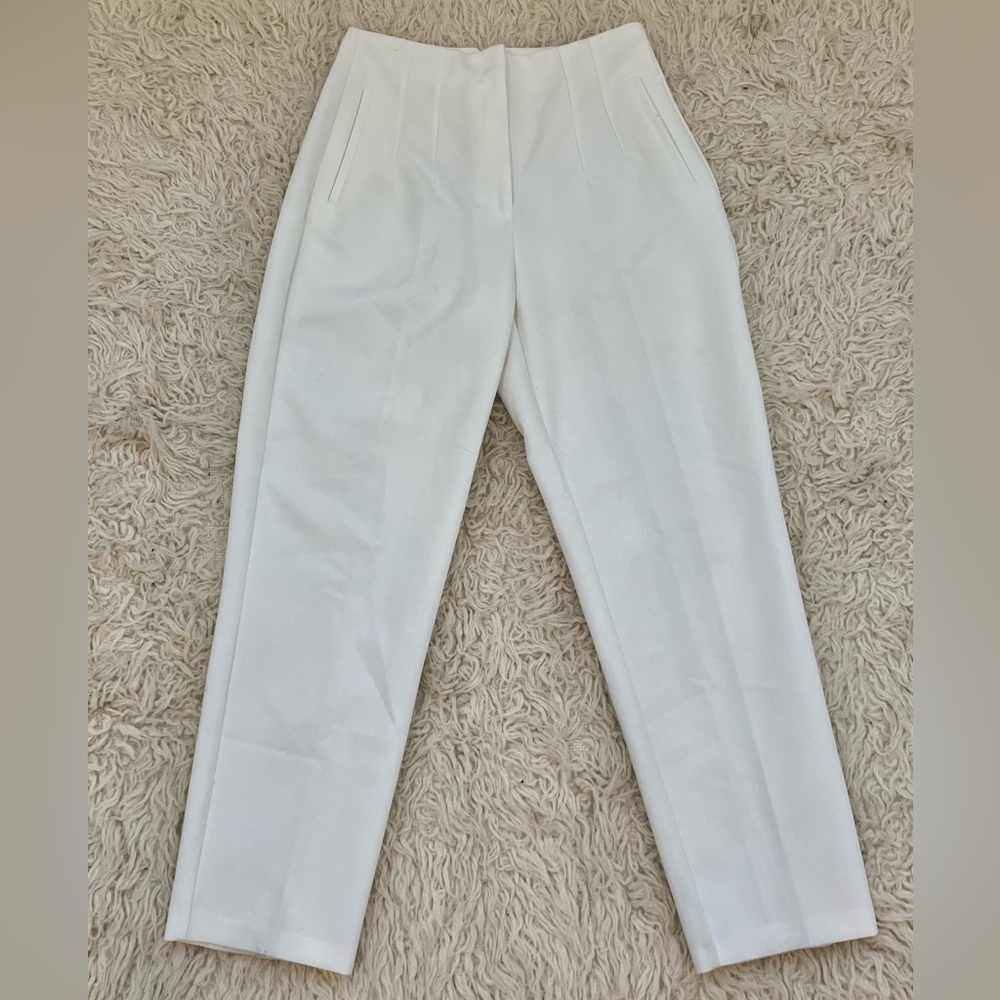 Zara “Pants With A High Waist” | Women’s White Slacks